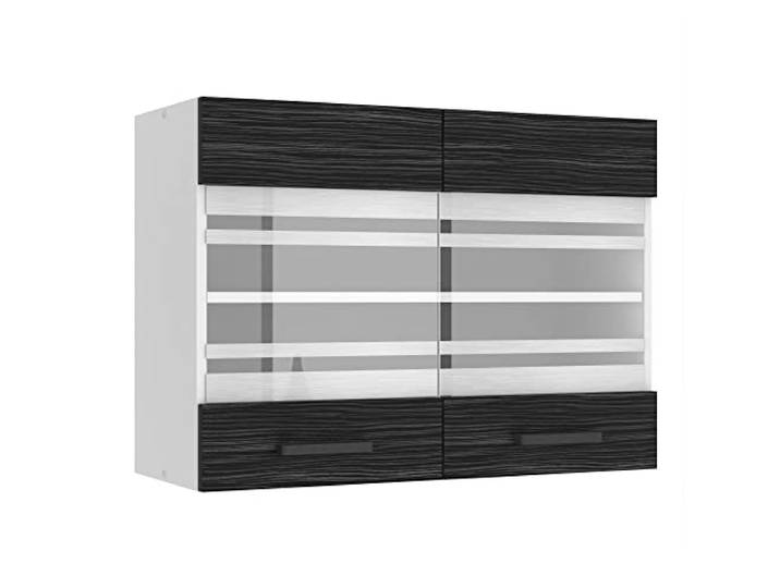 Belini Hängeschrank Küche SGW 80 cm, mit 2 Türen, Königliches Ebenholz Küchenschränke, Oberschrank, Küchenhängeschränke, Wandschrank Hängend
