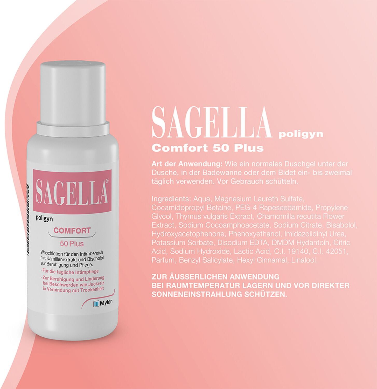 Sagella poligyn Intimwaschlotion für Frauen 50+ 500 ml Lotion