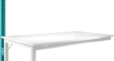 Aufbauportal, niedrig, Ansatztisch STANDARD Arbeitstisch/Werkbank UNIVERSAL/PROFI, wasserblau