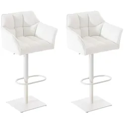 CLP 2er Set Barhocker Damaso Kunstleder weiß/weiß