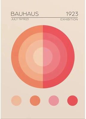 Uplifted Finds Abstract Orange Bauhaus Geometric Poster   Pop Art Sunrise & Bicycle Wall Art wo 161 2 40 X 60 Cm No Frame