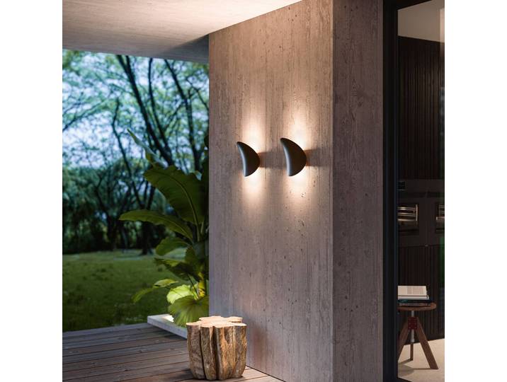 Linea Light Wandlampe Alba, schwarz, für Flurbereich, Aluminium, Modern, LED Wandleuchte, Wandlampe Innen