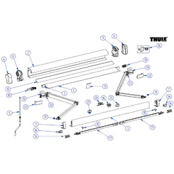 Thule Endkappen Set Vorderschiene für Omnistor 4900 Kassettenmarkise und Tristor Kassettenmarkise - Thule Ersatzteilnummer 1500602213