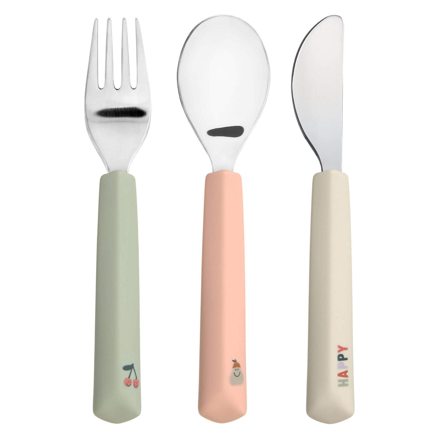 Lässig Esslernbesteck 3-tlg- Besteck-Set Cutlery mit Silikon-Griff (13100102007)