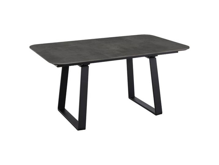 Celina Home Esstisch Rom, Schwarz, Metall, rechteckig, Kufe, 95x76x200 cm, in verschiedenen Größen erhältlich, Holzdekoren erhältlich, Esszimmer, Tische, Esstische