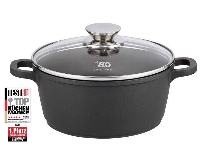 Kochtopf ELO Alucast , schwarz, H:9cm Ø:20cm, Töpfe, Kochtopf, Induktion