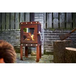 Ofen für den Garten - Piquia - Cortenstahl, 4 Beine 118 cm Rohr