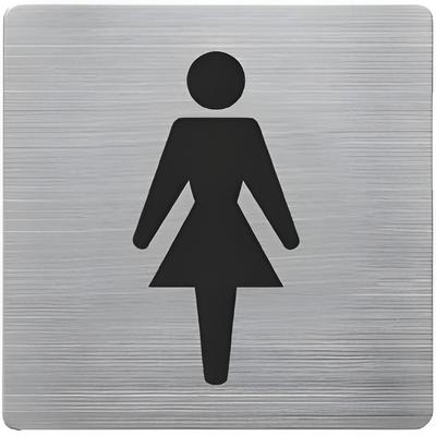 Alco Piktogramm matt gebürsteter Edelstahl WC Damen 90x90mm silber