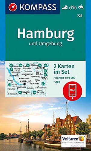 KOMPASS-Karten GmbH - Hamburg und Umgebung: 2 Wanderkarten 1:50000 im Set inklusive Karte zur offline Verwendung in der KOMPASS-App. Fahrradfahren. Reiten. (KOMPASS-Wanderkarten) - Preis vom 09.10.2026 07:28:09 h