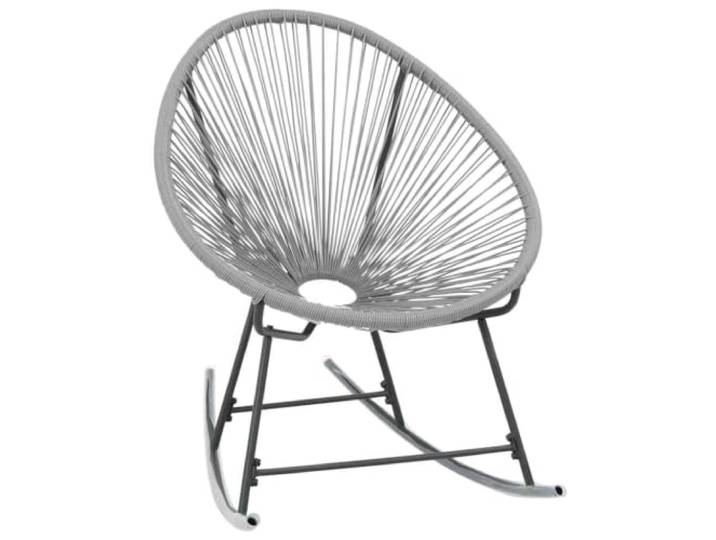 VIHHQGC Schaukelstuhl Mondstuhl Grau Poly Rattan Wasserfest,pflegeleicht,pulverbeschichtetes Stahlgestell,einfacher Aufbau,maximal 110 kg pro Sitzplatz