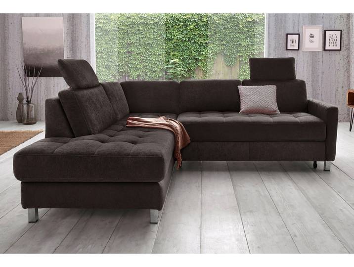 Ecksofa SIT & MORE Pablo L-Form , schwarz, B:233cm H:78cm T:196cm, Struktur fein (100% Polyester);Struktur (100% Polyester), Sofas, Ecksofa, wahlweise mit Schlaffunktion