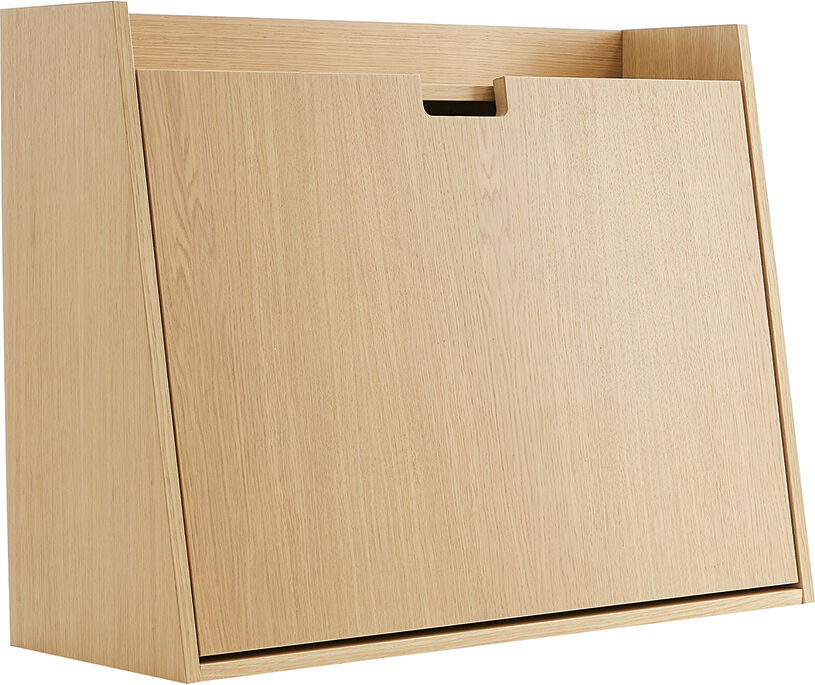 Miliboo Bureau mural avec rangements scandinave bois clair chêne L78 cm GABIN