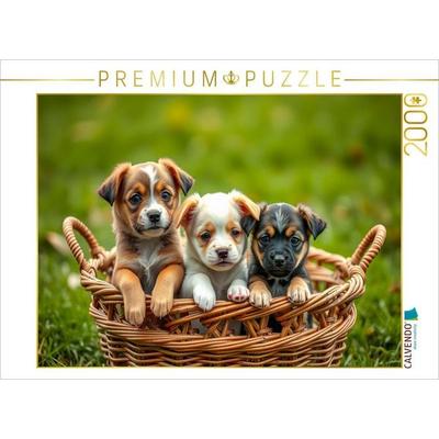 CALVENDO Puzzle Mischlingswelpen | 2000 Teile Lege-Größe 90x67cm Foto-Puzzle für glückliche Stunden