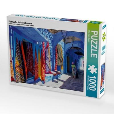 CALVENDO Puzzle Farbtupfer in Chefchaouen | 1000 Teile Lege-Größe 64x48cm Foto-Puzzle für glückliche Stunden