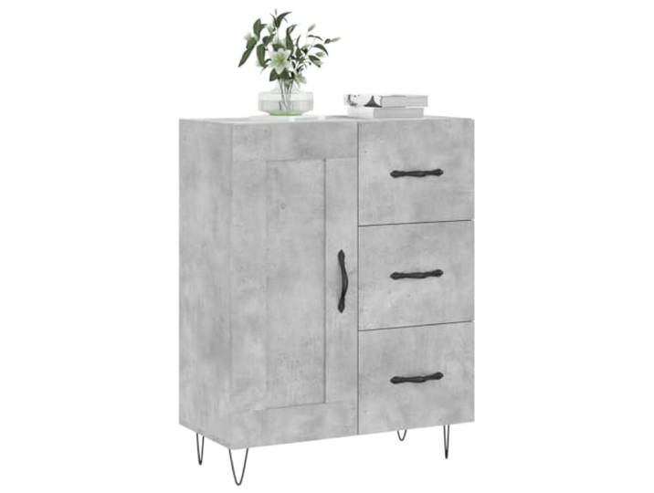KTHLBRH Anrichte grau Beton 69,5 x 34 x 90 cm Holz mehrschichtig Klassisches Design, großer Stauraum, Ausstellungsfläche, inklusive Wandbefestigung