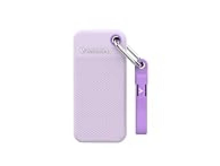 Verbatim Pocket SSD 2To, SSD Externe USB 3.2 Gen 2, jusqu'à 1000 Mo/s en Lecture et écriture, Disque Dur Externe avec 2 étuis en Caoutchouc (Blanc et Violet) pour PC, Mac et Console, Violet