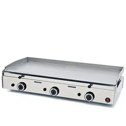 Gas Griddleplatte Frytop - SAMMIC SPG-1001 Gas - Stahl - 3 Brenner - Plattenfläche 983 x 395 mm