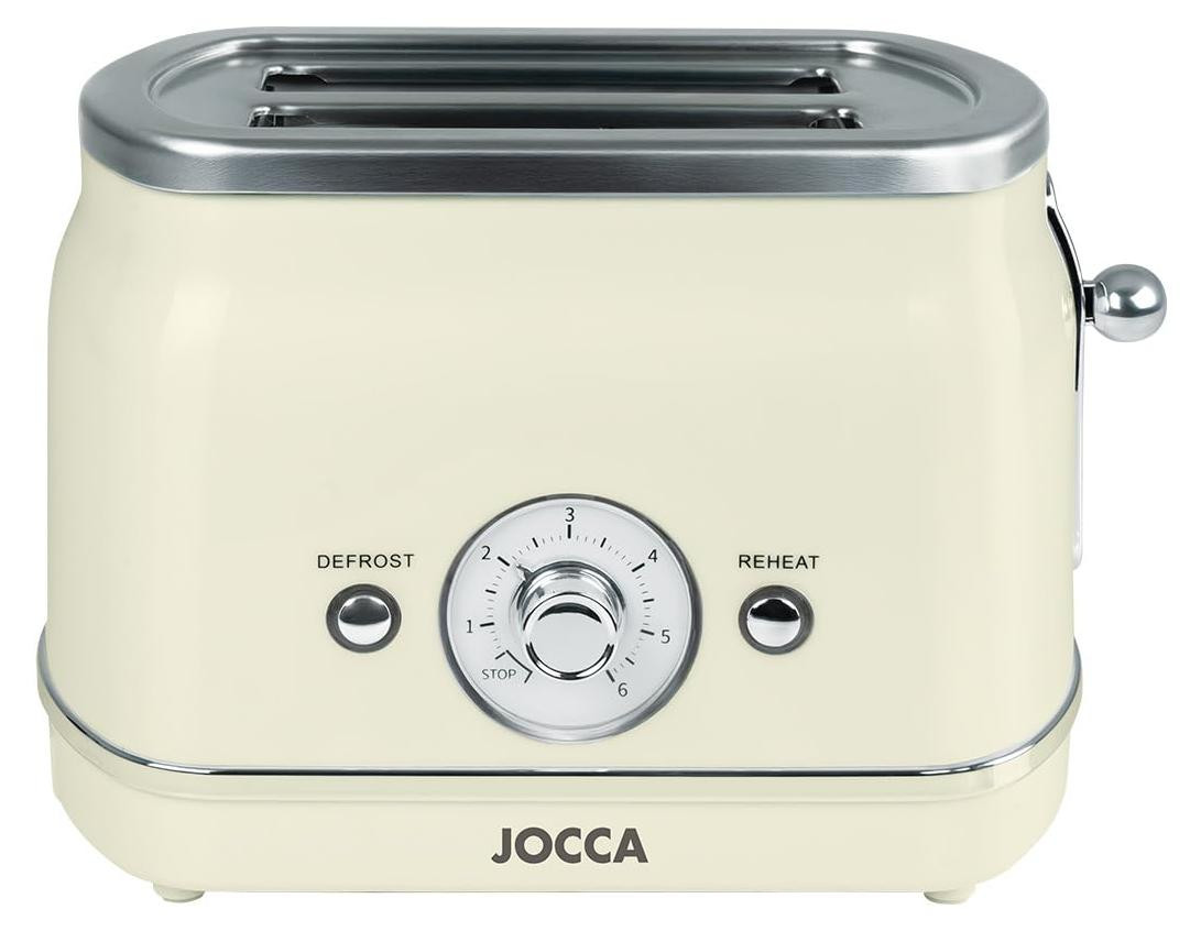 Dripio Retro broodrooster met 2 sleuven, crèmekleurig, 700W, met opwarm- en ontdooifunctie