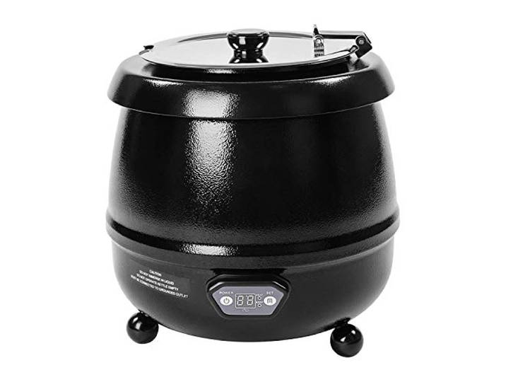 Royal Catering RCST-9400D Elektrischer Suppentopf 10 L Suppenkessel (400 W, schwarz, LCD Display)
