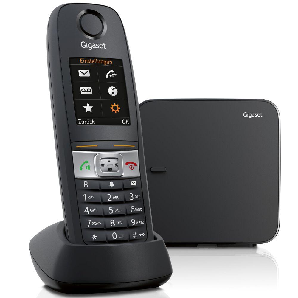 Gigaset E630 Großtastentelefon mit Rufnummernanzeige, schnurlos IP65 - schwarz S30852-H2503-B101