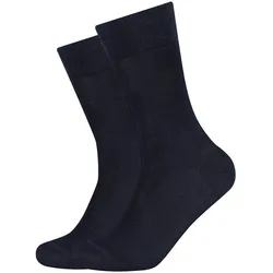 2er Pack camano Soft Mercerised Business Crew Socken Herren 0004 - navy 43-46