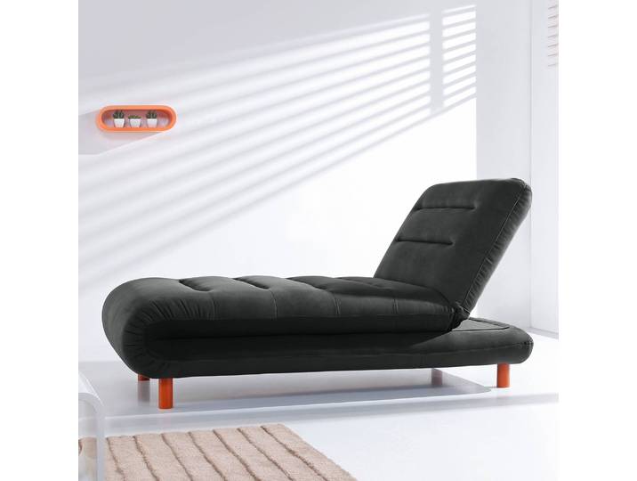 Dormeuse Noir/Noir Tissu 162 x 88 x 87cm Moderne