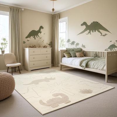 Teppich THE CARPET "Elisa Kids", beige (creme), B:80cm H:12mm L:150cm, Teppiche, Teppich, Kids Kinderzimmer Teppich strapazierfähig und pflegleicht
