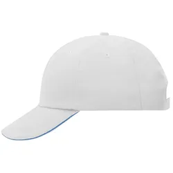 Basecap Raver"MB6112 "6-Panel-Sandwich - weiß/aqua