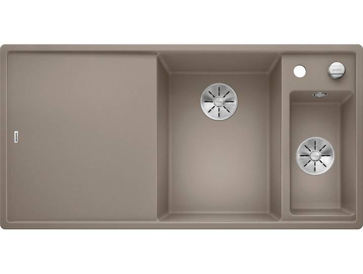 Granitspüle BLANCO AXIA III 6 S , tartufo, B:100cm, Verbundwerkstoff, Küchenspülen, inkl. Esche-Compound-Brückenschneidbrett, Multifunktionsschale