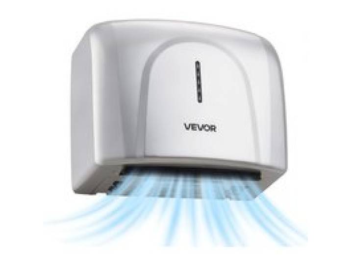 VEVOR Händetrockner zur Wandmontage 1300W Automatischer Handtrockner Silber, Hohe Geschwindigkeit, Schnelles Trocknen, HEPA-Filter, IPX24, Infrarotsensor, ABS-Konstruktion, Dualmodi für Gewerbe Zuhause