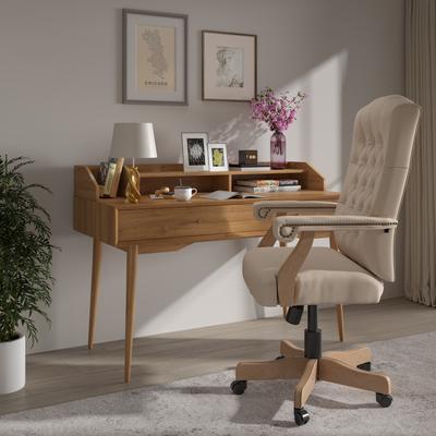 Flash Furniture Upholstered Brown Swiveling Executive Office Armchair