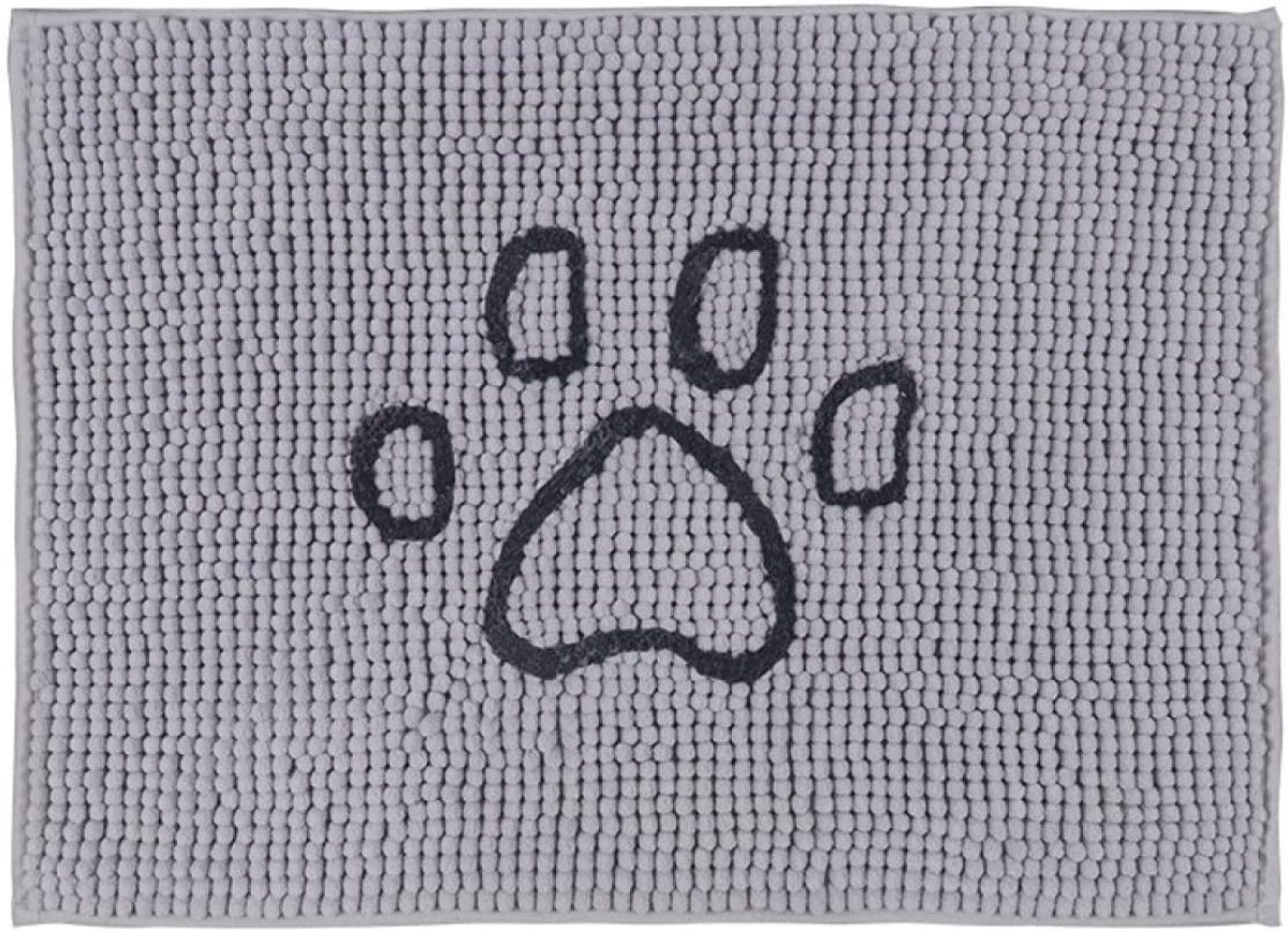 Lichtgrijze antislip badkamermat van zachte microfiber in rechthoekige vorm