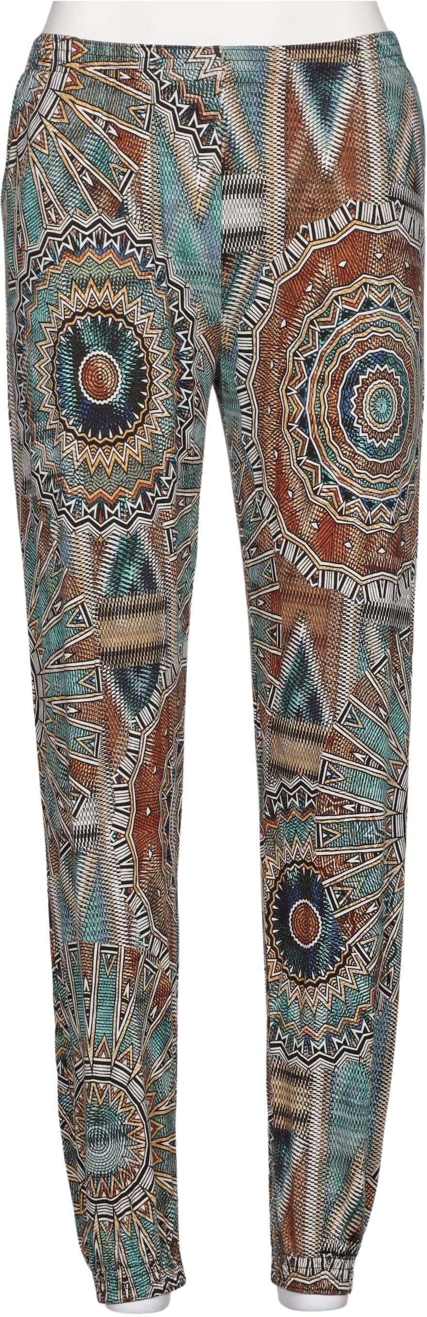 Uno Piu Uno Damen Stoffhose, Mehrfarbig, Gr. EU 42, Viskose / Elasthan - Second Hand