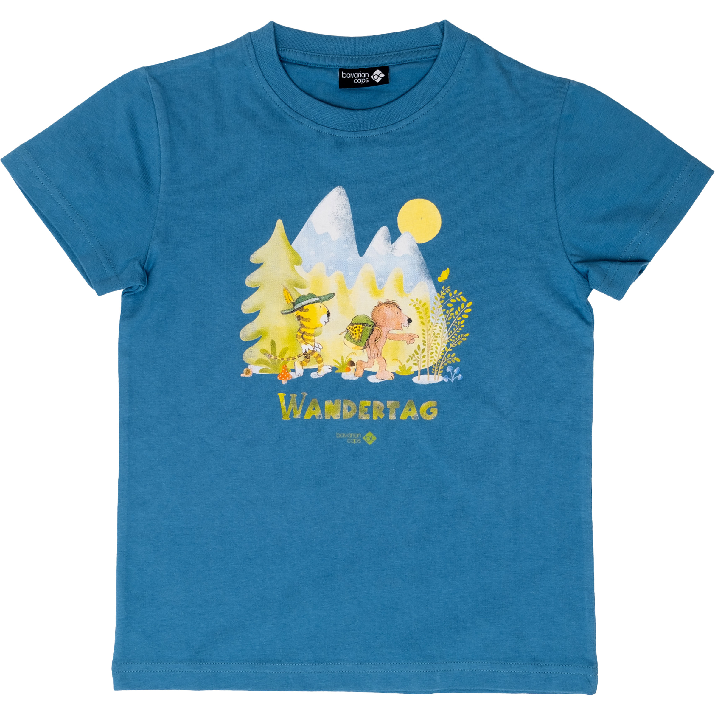 Bavarian Caps Wandertag Kinder T-Shirts blau Größe 122 Lifestyle Hautfreundlich