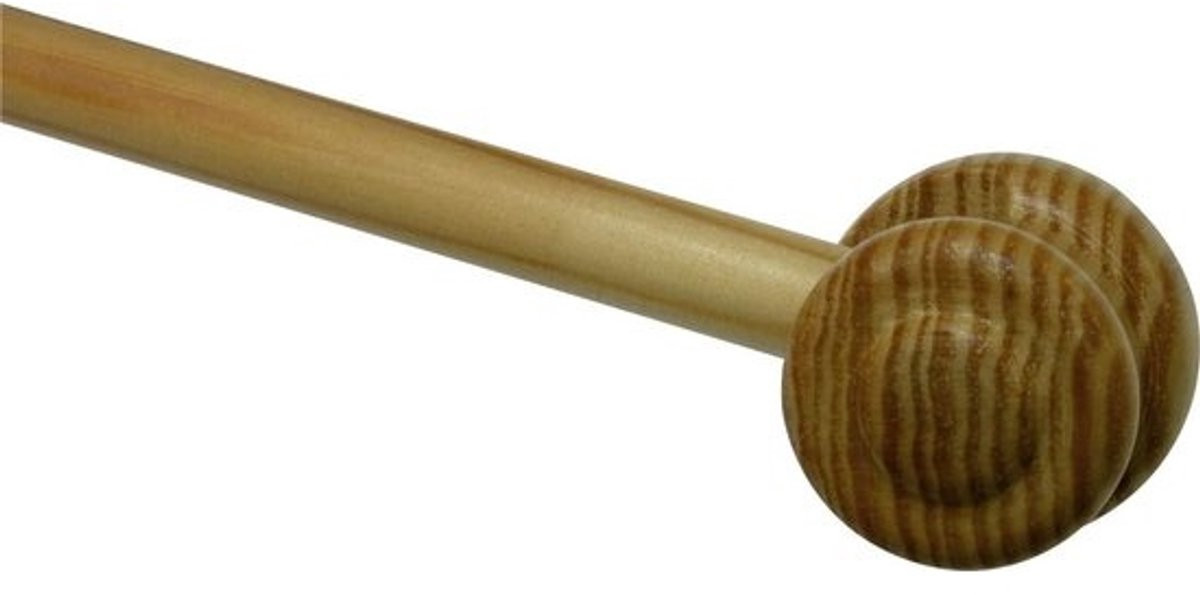 Inkortbare houten gordijnroede voor raambekleding in naturel, 120 cm