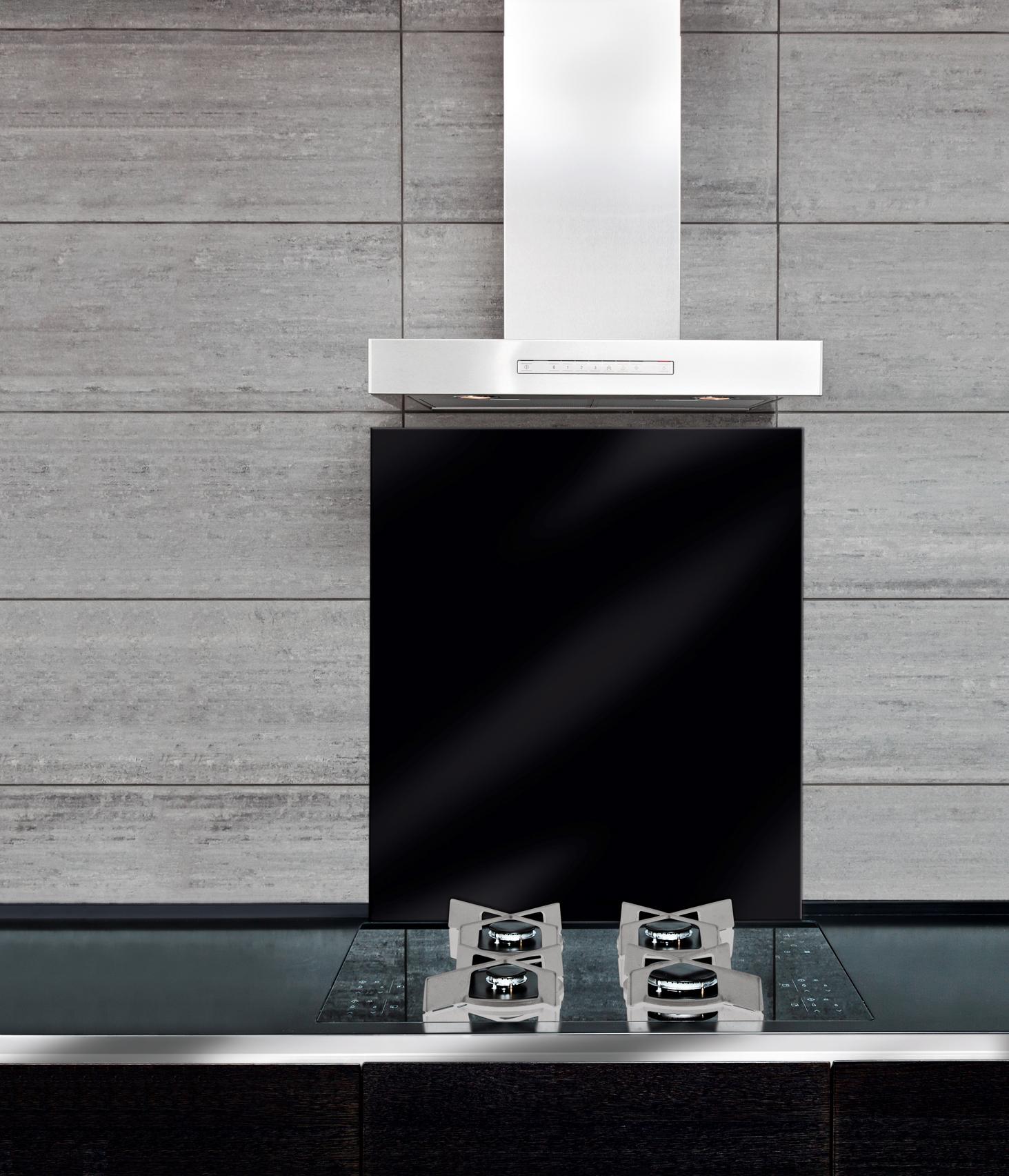 Küchenrückwand WENKO "Unifarben", schwarz, B:60cm H:70cm, Glas, Spritzschutzwände, Küchenrückwand, Herd-Wandblende, Spritzschutz für Herd oder Spüle, gehärtetes Glas schwarz B/H: 60cm x 70cm