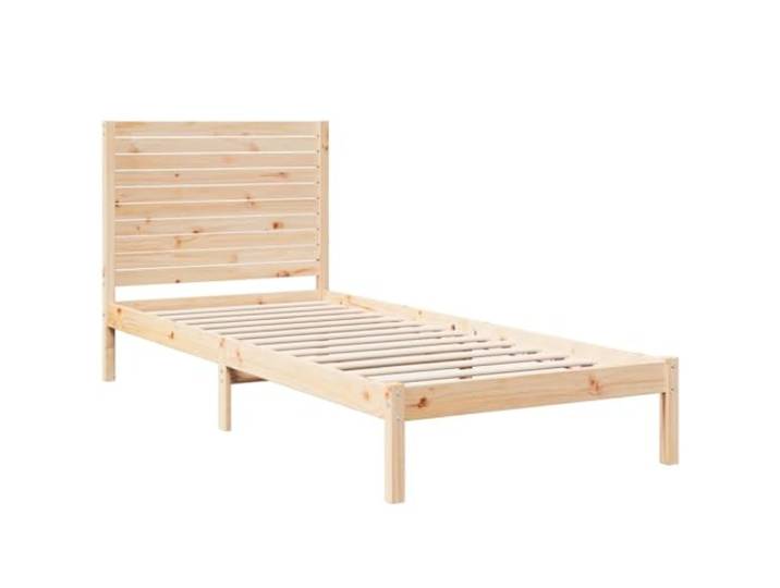 KTHLBRH Bettgestell extra lang 90 x 210 cm Massivholz Kiefer Lattenrost inklusive, Kopfteil inklusive, Bettkasten mit extra Stauraum, Montage erforderlich