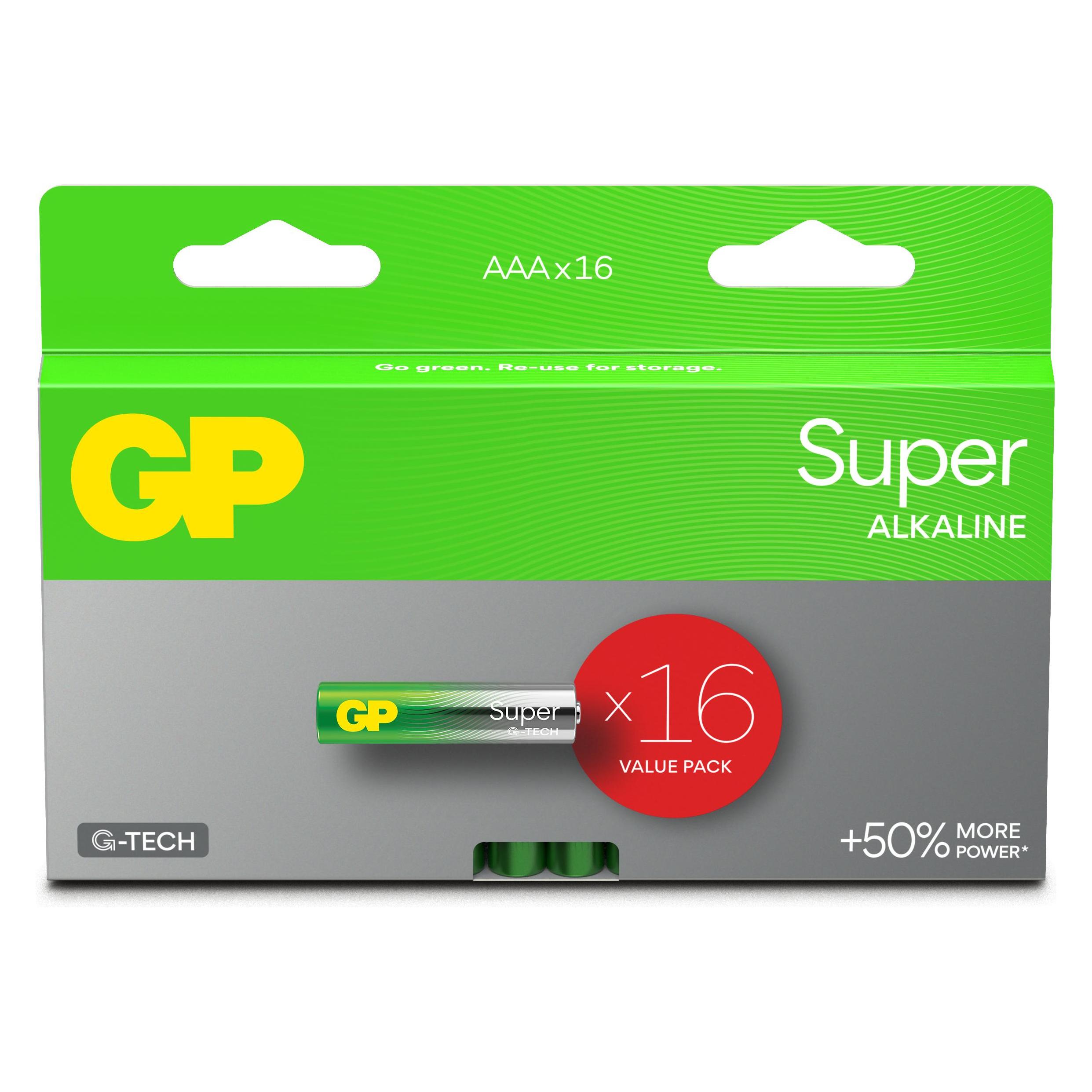 GP Batteries GP Super Alkaline AAA battery, 24A/LR03, 16-pack (16 Stk., AAA) (151438)