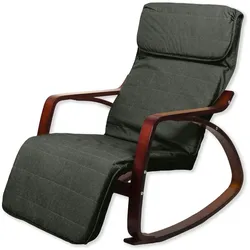 Relaxsessel Schaukelstuhl mit Fußstütze Mod. ZEN WALNUSS SCHWARZ von Yelloo