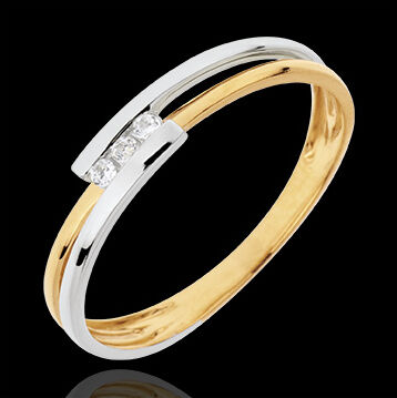 Edenly Ring Kostbarer Kokon - Anbetung - WeiÃŸ- und Gelbgold - 18 Karat