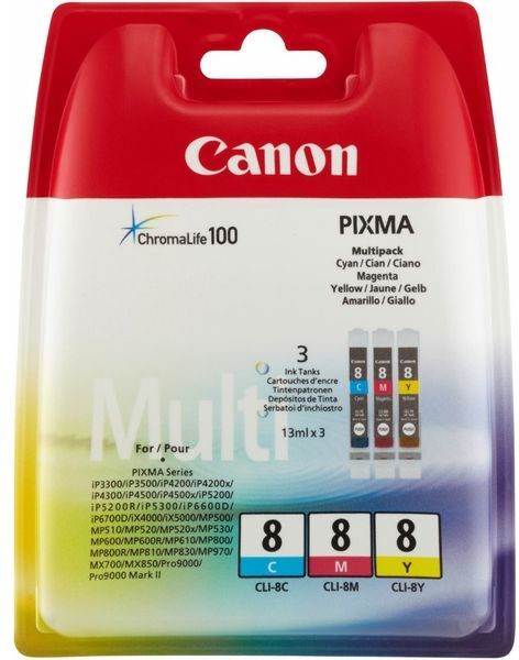 Canon CLI-8C/M/Y - 3-couleurs - Cartouche d'encre - Multipack 3-couleurs