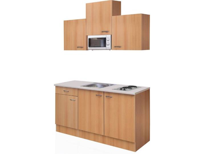 Flex-Well Pantryküche Nano, Gesamtbreite 150cm, mit Mikrowelle und Kochfeld, viele Farbenvarianten