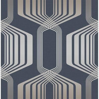 Seabrook Designs Dreda Hexagon Stripe Unpasted Wallpaper
