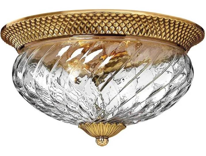 Hinkley LED Plafondlamp Plantation 3X E27 Max 60W Dimbaar Burnished Brass