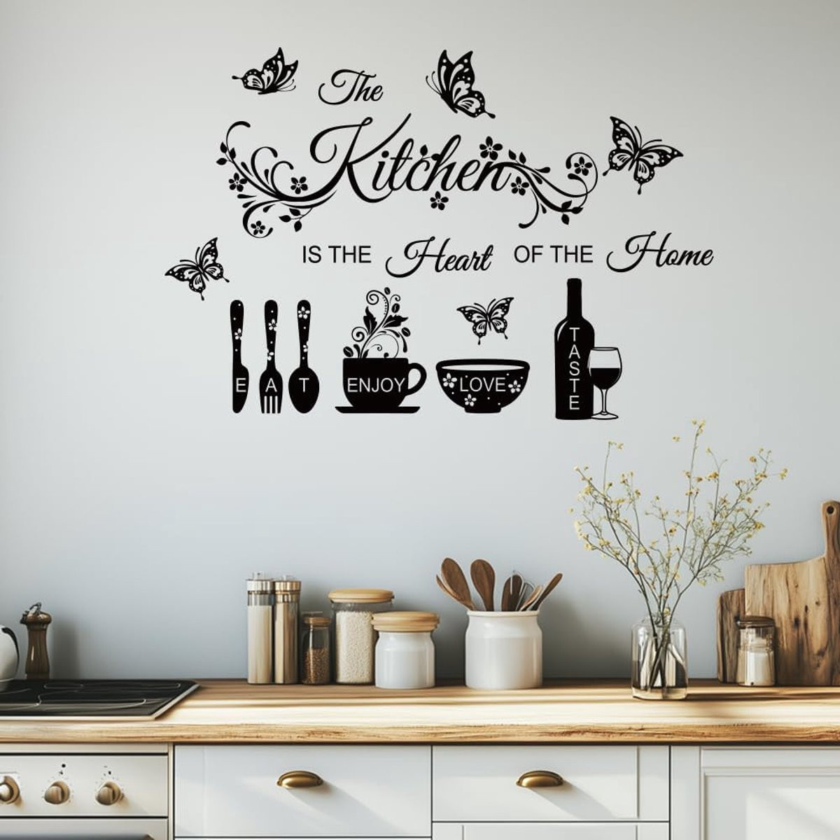2-delige afneembare wandstickers voor de keuken met diverse ontwerpen van m-winkel