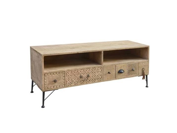 Boite De Rangement - Bac De Rangement - Meuble TV marron bois flotté 50*41*131cm
