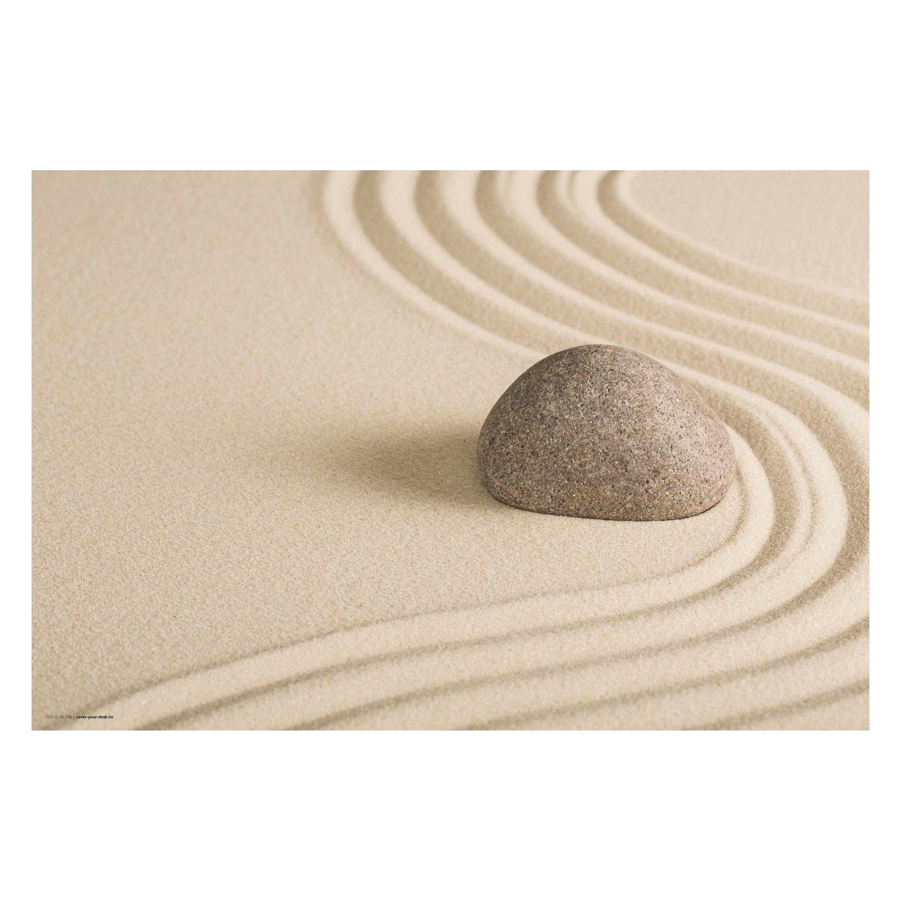 CoverYourDesk Schreibtischunterlage Zen Garten mit Stein im Sand (21557511)