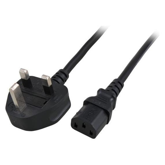 EFB Elektronik EFB Netzleitung UK BS1363A-C13 180°,schwarz,2m,3x1.00mm (2 m) (EK484.2)