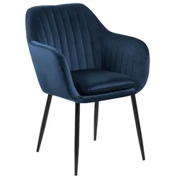 Actona Stuhl Emilia Stoff Blau Dunkelblau