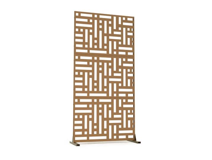 casa.pro Trennwand Bernalda, Braun, Metall, 90x180 cm, Sonnen- & Sichtschutz, Sichtschutz Garten